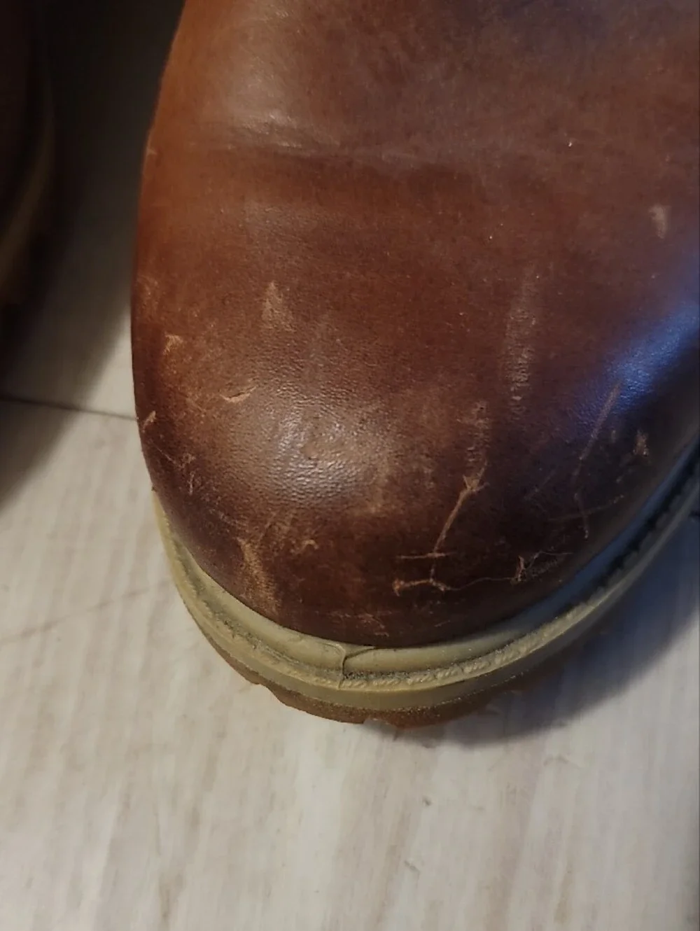 Timberland Men’s Chestnut Leather Lace-Up Work Boots